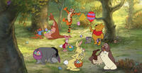 Roo, Kanga, Eeyore, Piglet, Rabbit, Winnie The Pooh and Owl in "Winnie The Pooh."