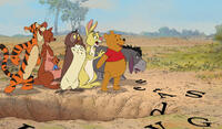 Tigger, Kanga, Roo, Owl and Rabbit in "Winnie The Pooh."