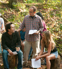 Paul Rudd, director David Wain and Jennifer Aniston on the set of "Wanderlust."