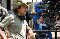 Director Justin Chadwick on the set of "The First Grader."