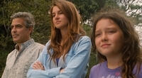 George Clooney as Matt King, Shailene Woodley as Alexandra and Amara Miller as Scottie in "The Descendants."
