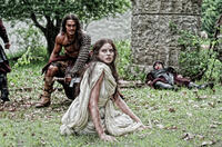 Jason Momoa as Conan and Rachel Nichols as Tamara in "Conan the Barbarian."
