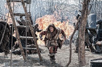 Leo Howard as Young Conan in "Conan the Barbarian."