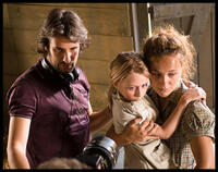 Director Gilles Paquet Brenner, Melusine Mayance and Natasha Mashkevich on the set of "Sarah's Key."