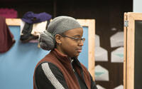 Director Dee Rees on the set of "Pariah."