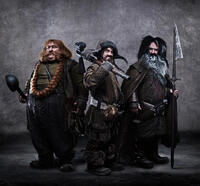 Stephen Hunter as Bombur, James Nesbitt as Bofur and William Kircher as Bifur in "The Hobbit: An Unexpected Journey."