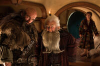 Graham McTavish as Dwalin, Ken Stott as Balin and Martin Freeman as Bilbo Baggins in "The Hobbit: An Unexpected Journey."