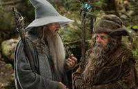 Ian McKellen as Gandalf and Sylvester McCoy as Radagast in "The Hobbit: An Unexpected Journey."