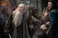 Ian McKellen as Gandalf and Luke Evans as Bard in "The Hobbit: The Battle of the Five Armies."