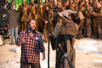 Director Peter Jackson and Ian Mckellen on the set of "The Hobbit: The Battle of the Five Armies."