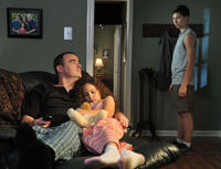 Alex Kendrick as Adam Mitchell, Lauren Etchells as Emily and Rusty Martin as Dylan in "Courageous."