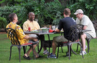 Kevin Downes as Shane Fuller, Ken Bevel as Nathan Hayes, Ben Davies as David and Alex Kendrick as Adam Mitchell in "Courageous."