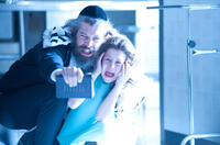 Matisyahu as Tzadok and Natasha Calis as Em in "The Possession."