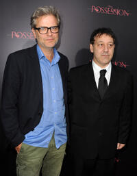 Director Ole Bornedal and producer Sam Raimi at the California premiere of "The Possession."