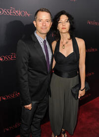 Screenwriter Stiles White and screenwriter Juliet Snowden at the California premiere of "The Possession."