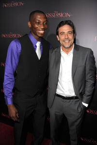 Nana Gbewonyo and Jeffrey Dean Morgan at the California premiere of "The Possession."