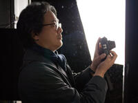 Director Park Chan-wook on the set of "Stoker."