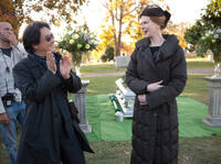 Director Chan-wook Park and Nicole Kidman on the set of "Stoker."