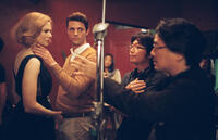 Nicole Kidman, Matthew Goode and director Chan-wook Park on the set of "Stoker."