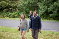 Elizabeth Olsen and writer/director Sean Durkin on the set of "Martha Marcy May Marlene."