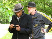Q-Tip and director Michael Rapaport on the set of "Beats Rhymes & Life: The Travels of a Tribe Called Quest."