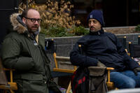 Paul Giamatti and producer Grant Heslov on the set of "The Ides Of March."