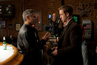 Director George Clooney and Ryan Gosling on the set of "The Ides Of March."