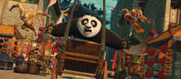 Monkey voiced by Jackie Chan, Po voiced by Jack Black and Tigress voiced by Angelina Jolie in "Kung Fu Panda 2."