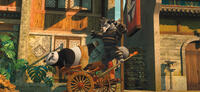 Po voiced by Jack Black and Wolf Boss voiced by Danny McBride in "Kung Fu Panda 2."