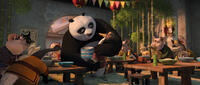 Po voiced by Jack Black and Mr. Ping voiced by James Hong in "Kung Fu Panda 2."