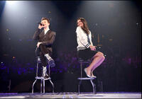 Chris Colfer as Kurt and Lea Michele as Rachel in "Glee the Concert Movie."