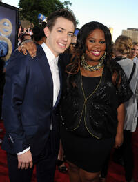 Kevin McHale and Amber Riley at the California premiere of "Glee The Concert Movie."