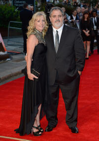 Producer Jon Landau and Guest at the world premiere of "Titanic 3D" in London.