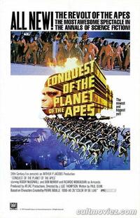 Poster art for "Conquest of the Planet of the Apes."