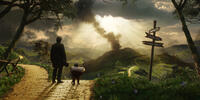 James Franco and Finley voiced by Zach Braff in "Oz: The Great and Powerful."