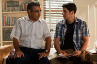 Eugene Levy as Jim's Dad and Jason Biggs as Jim Levinstein in "American Reunion."