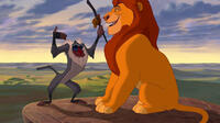 Rafiki voiced by Robert Guillaume and Mufasa voiced by James Earl Jones in "The Lion King 3D."