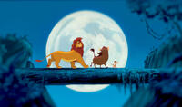 Simba, Pumbaa and Timon in "The Lion King 3D."