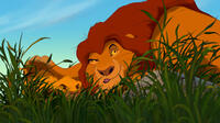 Simba voiced by Jonathan Taylor Thomas and Mufasa voiced by James Earl Jones in "The Lion King 3D."
