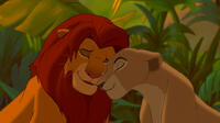 Simba voiced by Matthew Broderick and Nala voiced by Moira Kelly in "The Lion King 3D."