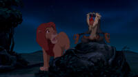 Simba voiced by Matthew Broderick and Rafiki voiced by Robert Guillaume in "The Lion King 3D."
