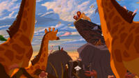 Timon voiced by Nathan Lane, Pumbaa voiced by Ernie Sabella, Simba voiced by Matthew Broderick and Nala voiced by Moira Kelly in "The Lion King 3D."