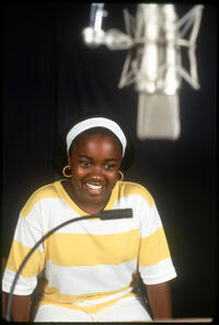 Niketa Calame on the set of "The Lion King 3D."