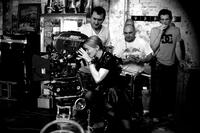 Director Madonna on the set of "W.E."