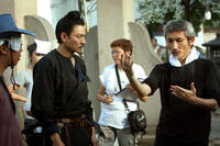 Andy Lau and Director Hark Tsui on the set of "Detective Dee and the Mystery of the Phantom Flame."