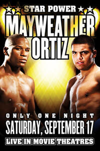 Poster art for "Mayweather vs. Ortiz Fight Live."