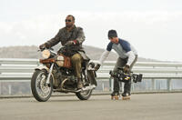 Moreau Stunt Man Jermaine Holt and director Mark Neveldine on the set of "Ghost Rider: Spirit Of Vengeance."