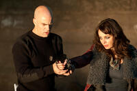 Director Brian Taylor and Violante Placido on the set of "Ghost Rider: Spirit Of Vengeance."