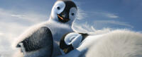 Mumble voiced by Elijah Wood and Erik voiced by Ava Acres in "Happy Feet Two."