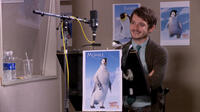 Elijah Wood on the set of "Happy Feet Two."